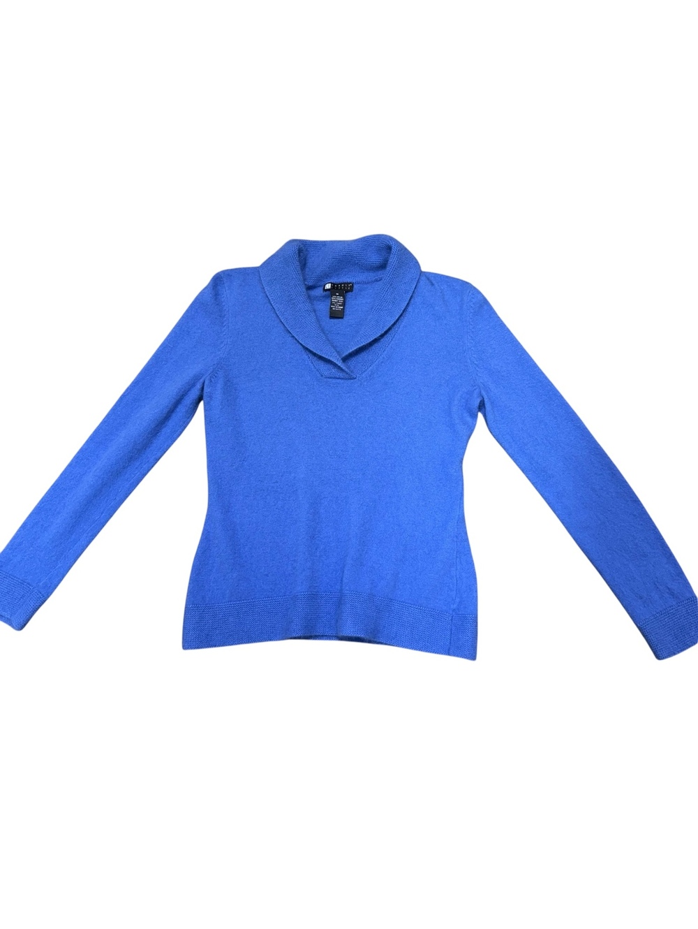 Carole Little Women’s M Blue Angora Rabbit Hair Wool Blend Shawl Collar Sweater